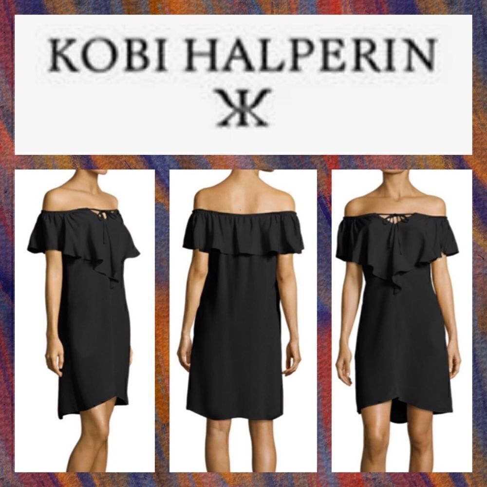 NWT MSRP $398 Kobi Halperin Lani Off-The-Shoulder Dress Women's Size Small